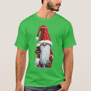 T-shirt Gnome Festive Tenant Un Verre De Stout Irlandais