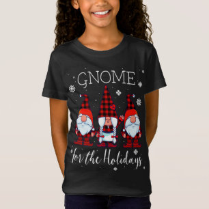 T-Shirt Gnome for the Holidays Buffalo Plaid 3 Gnomes Chri