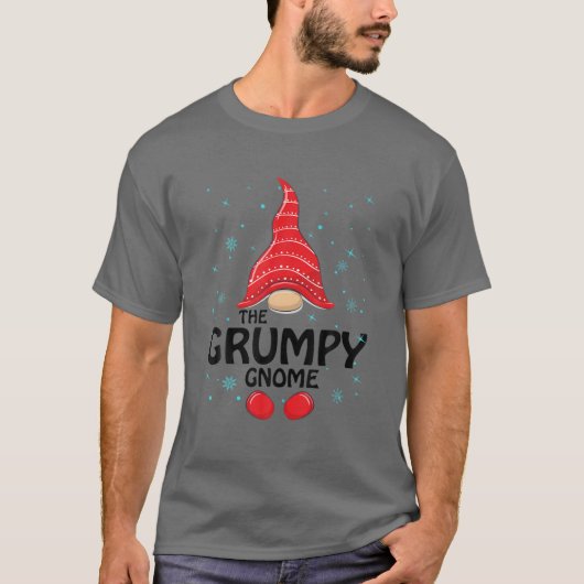 T-shirt Gnome Grumpy Famille de jumelage (Devant)