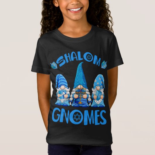 T-Shirt Gnome Hanoukka Drôle Juif Shalom Gnomes Chanukah (Devant)