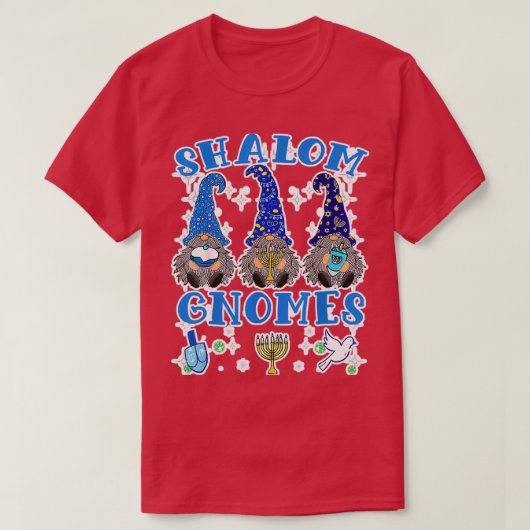 T-shirt Gnome Hanoukka Funny Jewish Shalom (2)  (Design devant)