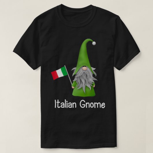 T-shirt Gnome italien tenant le drapeau de l'Italie (Design devant)