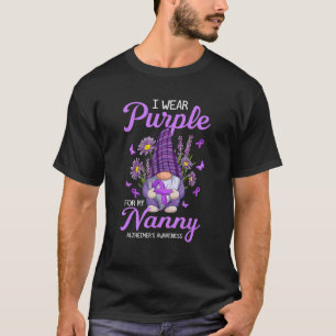 T-shirt Gnome Je porte le violet pour ma nounou Alzheimer