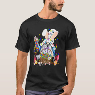 T-shirt Gnome Jour de Pâques Œuf Lapin Puzzle Ruban Autism