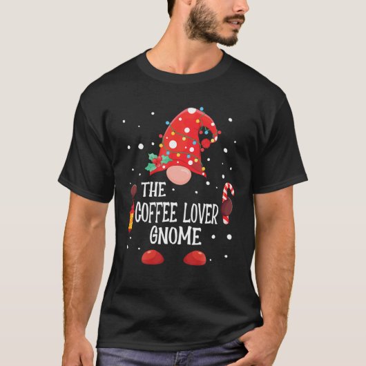 T-shirt Gnome Lover Café Correspondant Famille Noël P (Devant)
