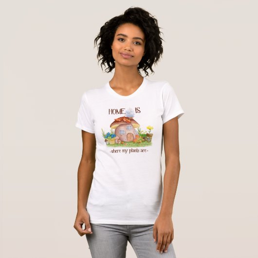 T-shirt Gnome maison plante fleurs jardin mignon (Devant entier)