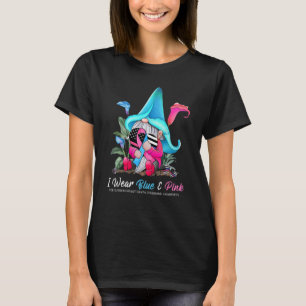 T-shirt Gnome Mignon Tenant un Ruban Rose et Bleu Sensibil