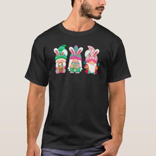 T-shirt Gnome mignonne Jour de Pâques Oeuf lapin Printemps (Devant)