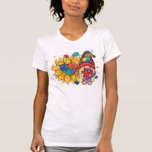 T-shirt Gnome mignonne, tournesol et Sensibilisation sur l