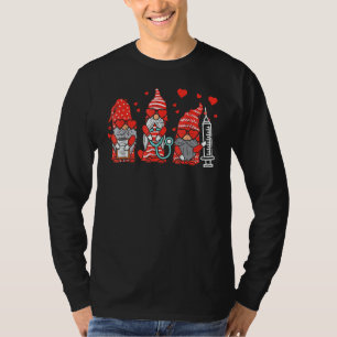 T-shirt Gnome Nurse Scrub Valentine Rn Icu Er Valentines D