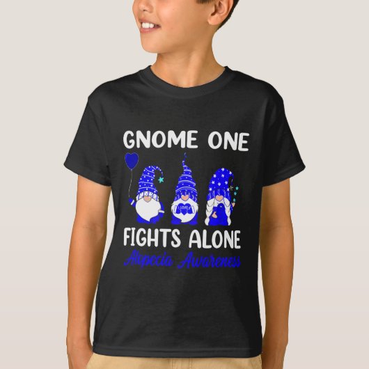 T-shirt Gnome One combat seul Blue Ribbon Alopecia Lauréat (Devant)