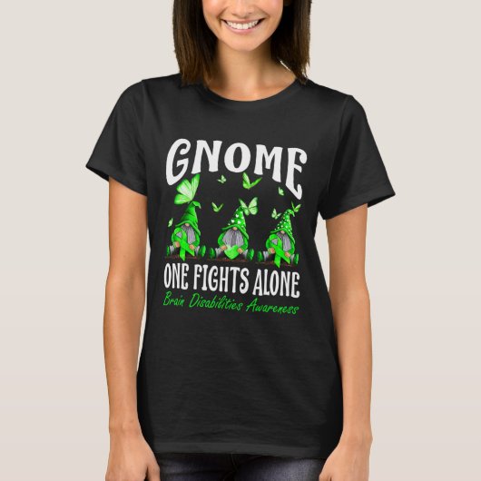 T-shirt Gnome One combat seul Cerveau invalidants (Devant)