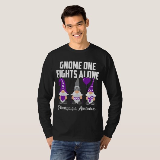 T-shirt Gnome One combat seul Fibromyalgie Sensibilisation (Devant entier)