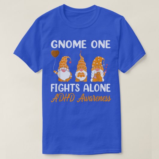 T-shirt Gnome One combat seul Orange Ribbon ADHD Lauréats (Design devant)