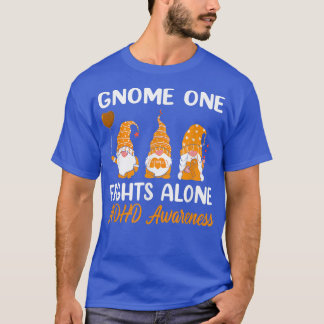 T-shirt Gnome One combat seul Orange Ribbon ADHD Lauréats