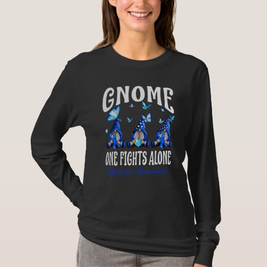 T-shirt Gnome One Fights Alone Dystonia Awareness (Devant)