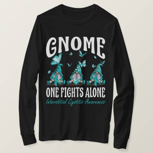 T-shirt Gnome One Fights Alone Interstitial Cystitis Aware (Design devant)