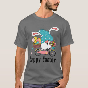 T-shirt Gnome Pâques Et Chick Riding Un Vélo Chasse Pâques