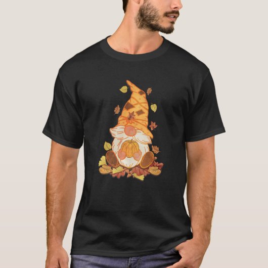 T-shirt Gnome Pumpkin Autumn Fall Vibes Family Matching Th (Devant)