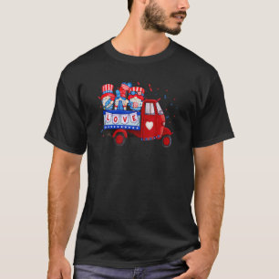 T-shirt Gnomes 4 juillet Patriotic Pickup Truck American