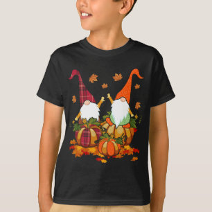 T-shirt Gnomes Auntumn Riding Citrouille Thanksgiving Gnom