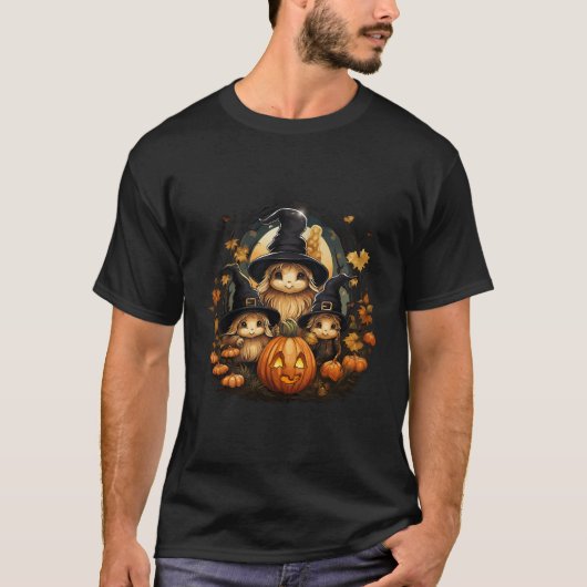 T-shirt Gnomes Automne Citrouilles Halloween Automne (Devant)