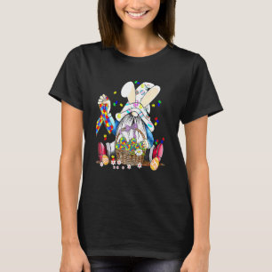 T-shirt Gnomes Bunny Eggs Puzzle Ruban Autisme Sensibilisa