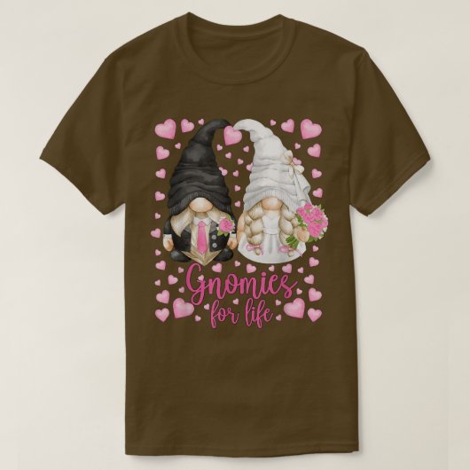 T-shirt Gnomes de mariée mignonnes et de chambre pour la v (Design devant)