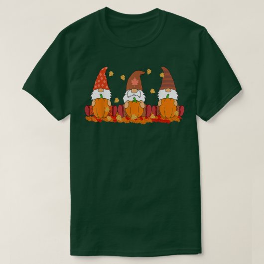 T-shirt Gnomes de Thanksgiving mignon Citrouille Gnomes d' (Design devant)