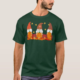 T-shirt Gnomes de Thanksgiving mignon Citrouille Gnomes d'