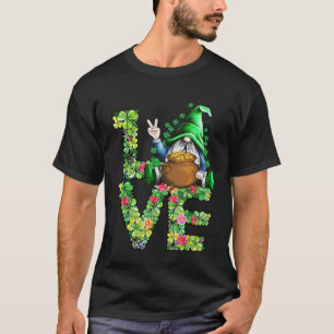 T-shirt Gnomes drôles d'amour Trèfle irlandais St Patrick'
