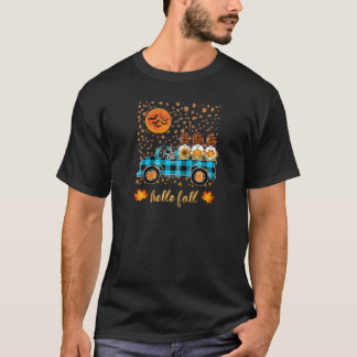 T-shirt Gnomes drôles tenant des citrouilles à cheval sur