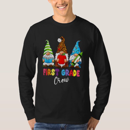 T-shirt Gnomes First Grade Crew First Day Teacher Back To  (Devant)