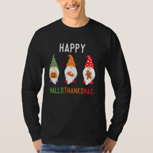 T-shirt Gnomes Hallothanksmas Halloween Thanksgiving