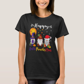T-shirt Gnomes Halloween Thanksgiving Christmas Happy Hall