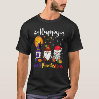 T-shirt Gnomes Halloween Thanksgiving Christmas Happy Hall