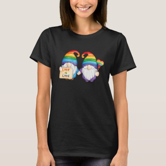 T-shirt Gnomes Jardin mignon Rainbow Gay pride Lgbt Pr (Devant)