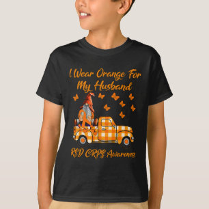 T-shirt Gnomes Je Porte Orange Pour Mon Mari RSD CRPS Awar