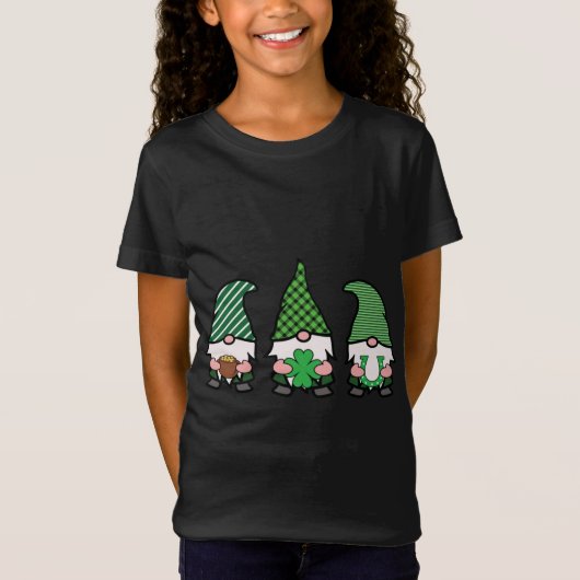 T-Shirt Gnomes Jour de la Saint Patrick Vert Shamrock irla (Devant)