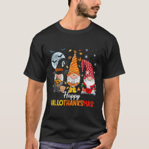 T-shirt Gnomes Lover Halloween Joyeux Noël Joyeux Happy Ha