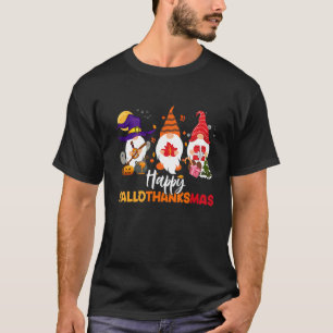 T-shirt Gnomes Lover Halloween Joyeux Noël Joyeux Happy Ha