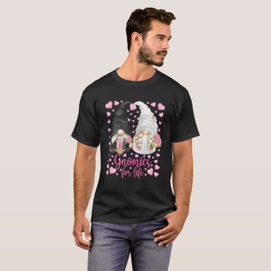T-shirt Gnomes Mignonnes Mariées Et Groom Pour La Vie Pour (Devant entier)