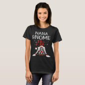 T-shirt Gnomes mignonnes nana cocher rouge motif plaid Noë (Devant entier)