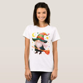 T-shirt Gnomes mignons avec broomstick (Devant entier)