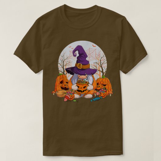 T-shirt Gnomes mignons Joyeux Halloween Automne Candy Corn (Design devant)