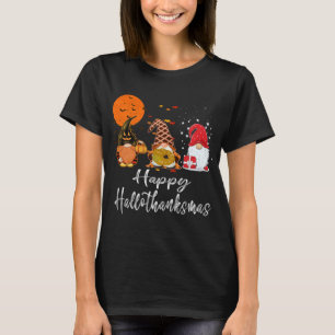 T-shirt Gnomes Noël Joyeux Hallothanksmas Thanksgiving