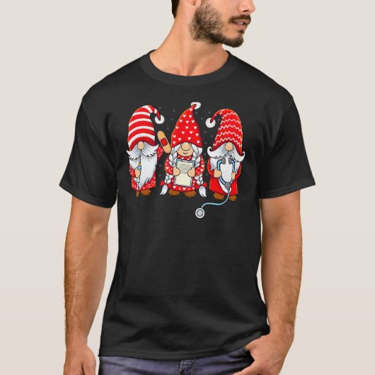 T-shirt Gnomes Nurse Valentine Day Stethoscope Valentines  (Devant)