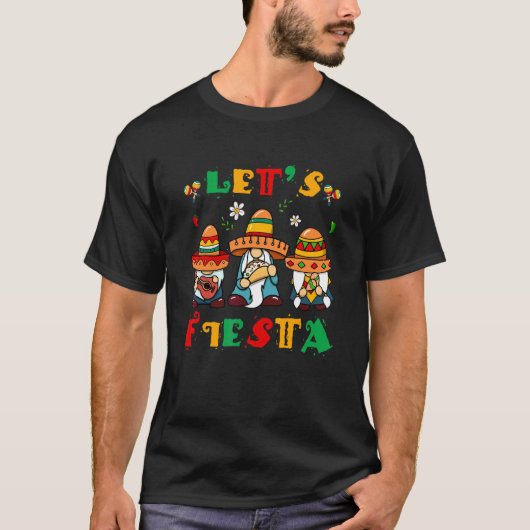 T-shirt Gnomes Parti Mexicain Ponchos Lets Fiesta Cinco De (Devant)