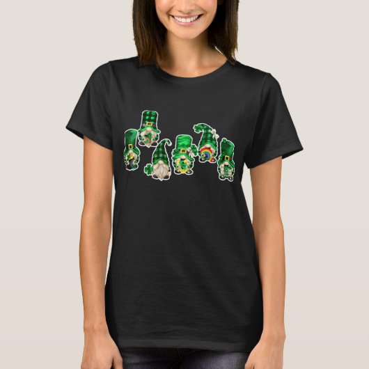 T-shirt Gnomes Plaid Buffalo Vert Heureux (Devant)