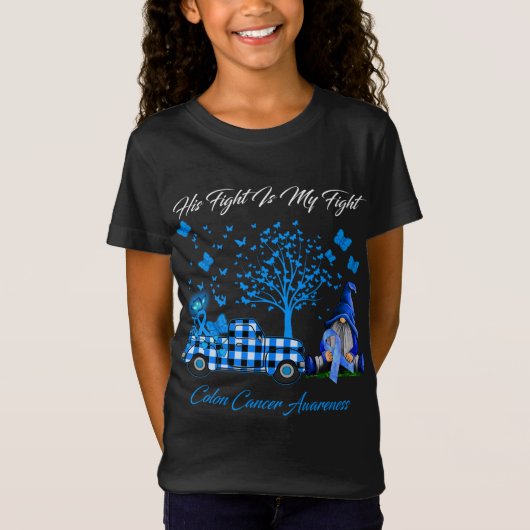 T-Shirt Gnomes Son combat est mon combat Colon Cancer Laur (Devant)